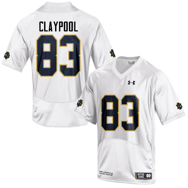 Men's NCAA Notre Dame Fighting Irish #83 Chase Claypool Stitched College Under Armour Authentic White Football Jersey KT10B16MA